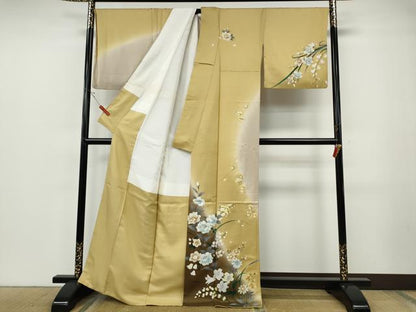 平和屋着物●訪問着　舞花文　暈し染め　金彩　正絹　逸品　CABF3217ut