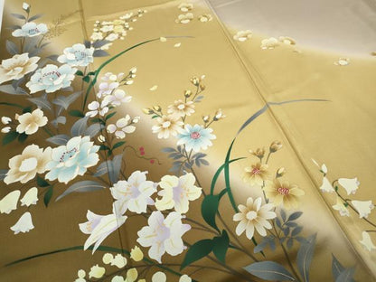 平和屋着物●訪問着　舞花文　暈し染め　金彩　正絹　逸品　CABF3217ut
