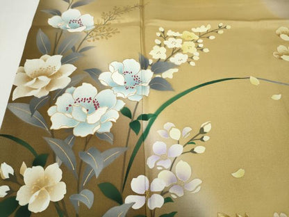 平和屋着物●訪問着　舞花文　暈し染め　金彩　正絹　逸品　CABF3217ut