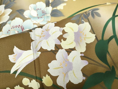 平和屋着物●訪問着　舞花文　暈し染め　金彩　正絹　逸品　CABF3217ut