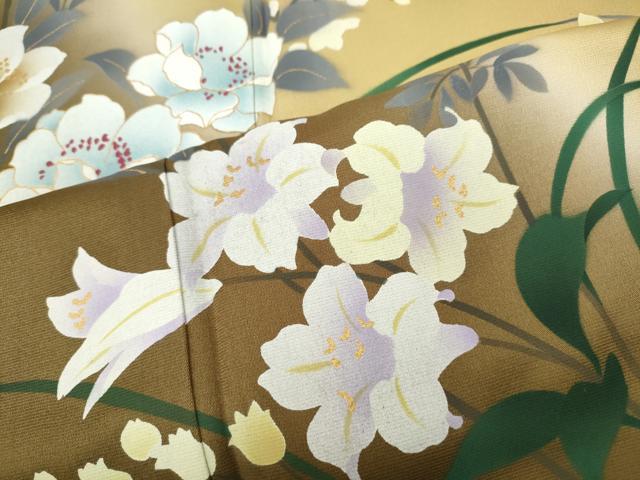 平和屋着物●訪問着　舞花文　暈し染め　金彩　正絹　逸品　CABF3217ut