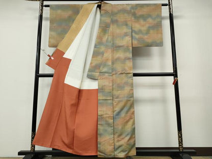 平和屋着物●上質な紬　霞文　正絹　逸品　CABF3220ut