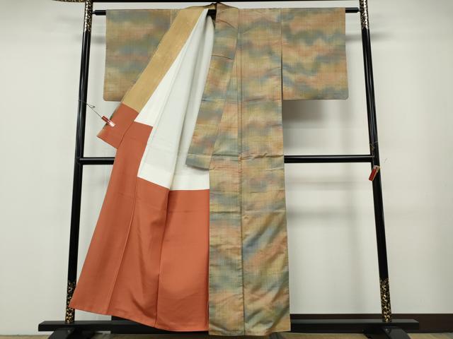 平和屋着物●上質な紬　霞文　正絹　逸品　CABF3220ut