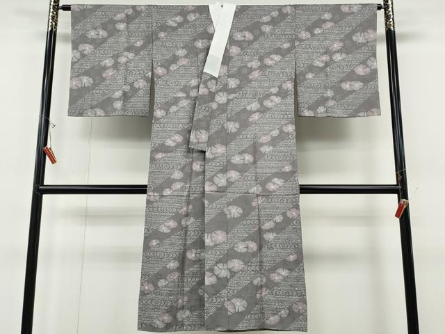 平和屋着物●長襦袢　無双仕立て　斜線舞花文　洗える着物　CABF3221ut