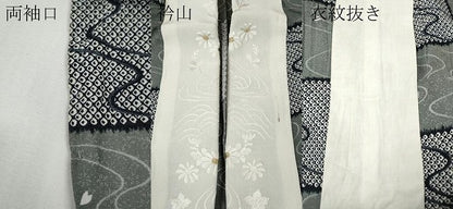 平和屋着物●長襦袢　無双仕立て　市松流水舞桜文　洗える着物　CABF3222ut
