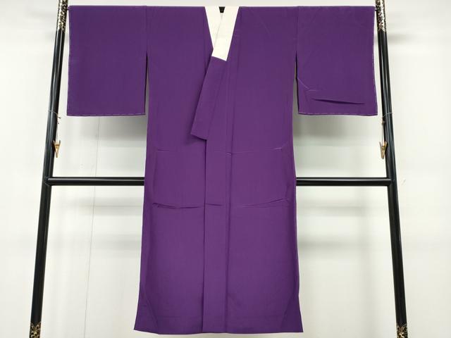 平和屋着物●長襦袢　無双仕立て　縞地紋　紫色　洗える着物　CABF3225ut