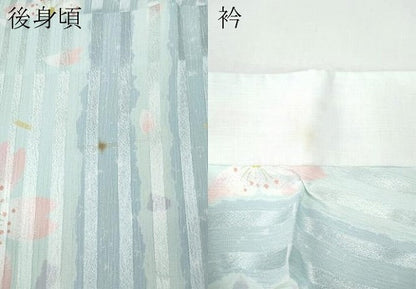 平和屋着物●長襦袢　無双仕立て　舞桜文　さんび謹製　洗える着物　CABF3226ut