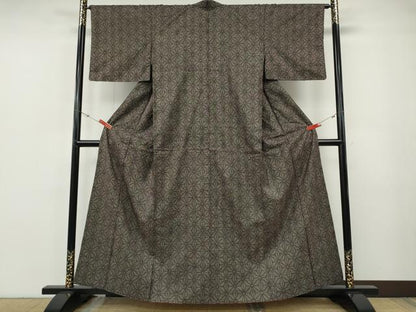 平和屋着物●本場大島紬　7マルキ　麻の葉文様　正絹　逸品　CABF3228ut
