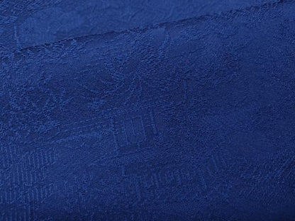 平和屋着物●上質な色無地　風景草花地紋　瑠璃紺色　さが美扱い　正絹　逸品　未使用　CABF3229ut