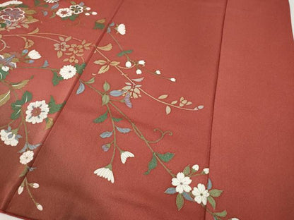 平和屋着物●訪問着　枝花文　暈し染め　金銀彩　正絹　逸品　CABF3230ut
