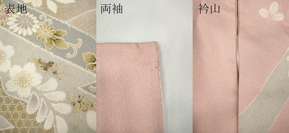 平和屋着物●訪問着　道長松皮菱花文　金彩　正絹　逸品　CABF3231ut