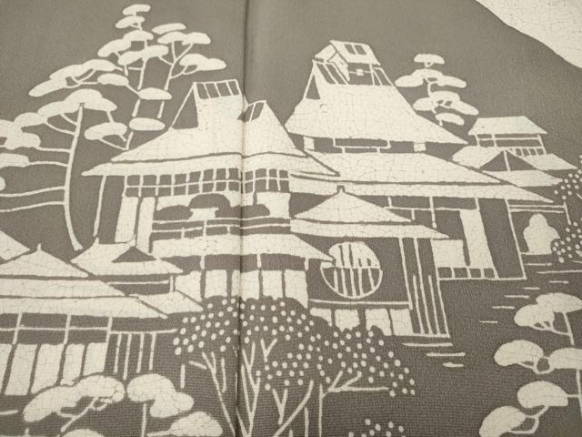 平和屋着物●訪問着　風景草花文　一珍染　正絹　逸品　CABF3232ut