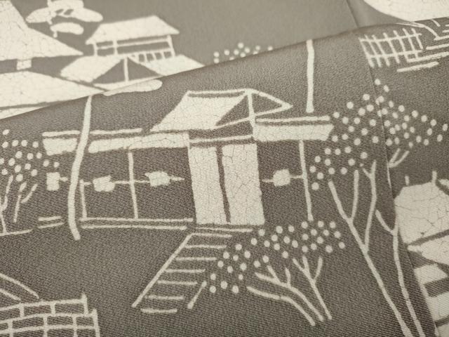平和屋着物●訪問着　風景草花文　一珍染　正絹　逸品　CABF3232ut