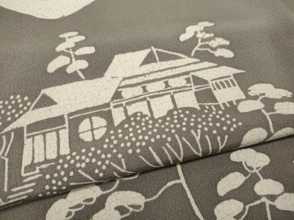平和屋着物●訪問着　風景草花文　一珍染　正絹　逸品　CABF3232ut