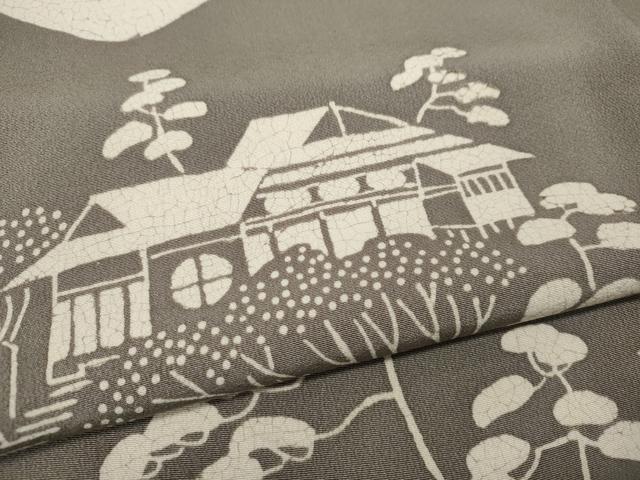 平和屋着物●訪問着　風景草花文　一珍染　正絹　逸品　CABF3232ut