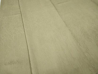 平和屋着物●上質な色無地　枝地紋　白橡色　正絹　逸品　CABF3234ut