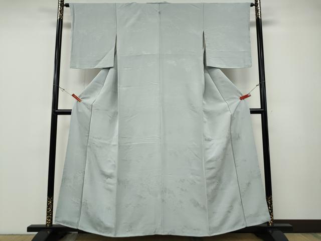 平和屋着物○上質な色無地 風景草木地紋 藍白色 正絹 逸品 CABF3235ut