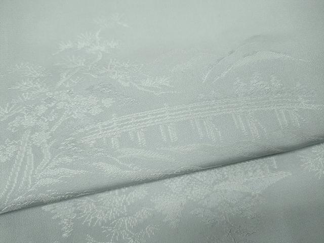 平和屋着物●上質な色無地　風景草木地紋　藍白色　正絹　逸品　CABF3235ut