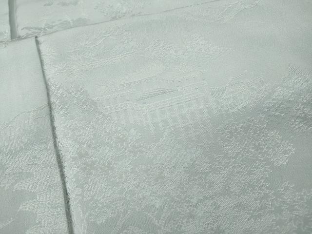 平和屋着物●上質な色無地　風景草木地紋　藍白色　正絹　逸品　CABF3235ut 平和屋着物○上質な色無地 風景草木地紋 藍白色 正絹 逸品 CABF3235ut