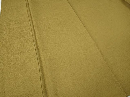 平和屋着物●上質な色無地　霞地紋　芥子色　正絹　逸品　CABF3237ut