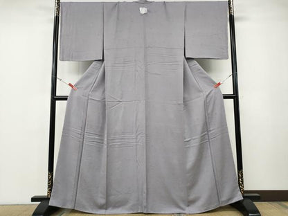 平和屋着物●上質な色無地　舞花地紋　藤色　正絹　逸品　未使用　CABF3238ut