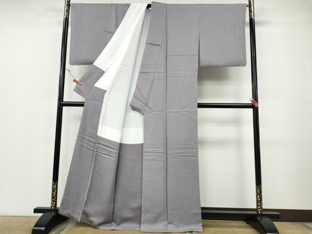 平和屋着物●上質な色無地　舞花地紋　藤色　正絹　逸品　未使用　CABF3238ut