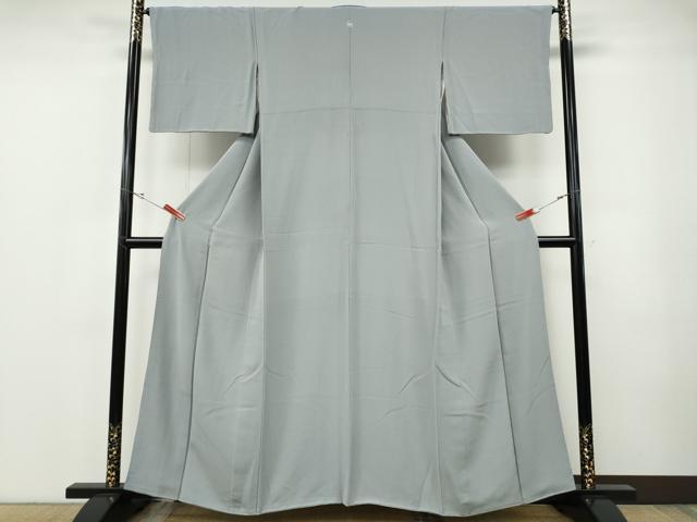 平和屋着物●上質な色無地　白鼠色　正絹　逸品　CABF3240ut