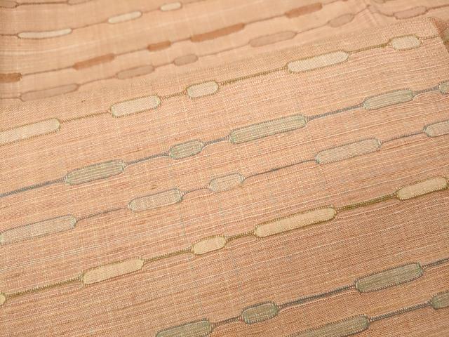 平和屋着物●訪問着　紬地　めがね織　横段吉祥文　正絹　逸品　CABF3243ut