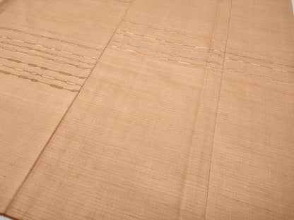 平和屋着物●訪問着　紬地　めがね織　横段吉祥文　正絹　逸品　CABF3243ut