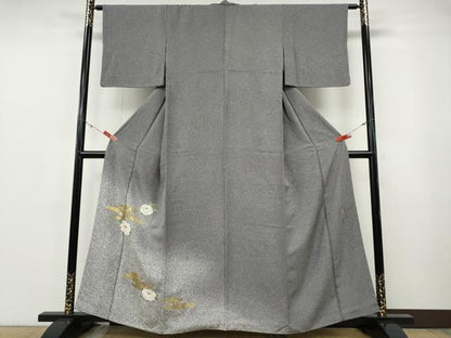 平和屋着物●京友禅の第一人者　松井青々　色留訪問着　エ霞花文　たたき染め　金銀彩　正絹　逸品　CABF3245ut