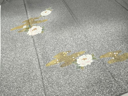平和屋着物●京友禅の第一人者　松井青々　色留訪問着　エ霞花文　たたき染め　金銀彩　正絹　逸品　CABF3245ut