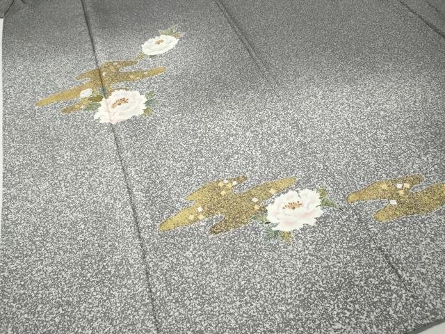 平和屋着物●京友禅の第一人者　松井青々　色留訪問着　エ霞花文　たたき染め　金銀彩　正絹　逸品　CABF3245ut