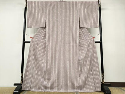 平和屋着物●洗える最高級着物　＜英＞はなぶさ謹製　小紋　変わり縞　洗える着物　CABF3247ut