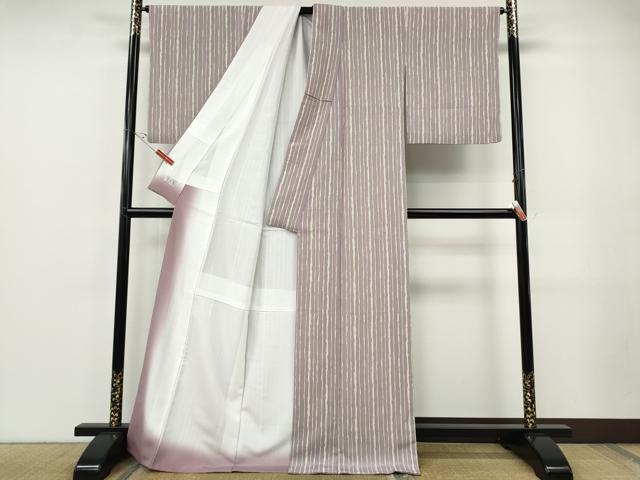 平和屋着物●洗える最高級着物　＜英＞はなぶさ謹製　小紋　変わり縞　洗える着物　CABF3247ut