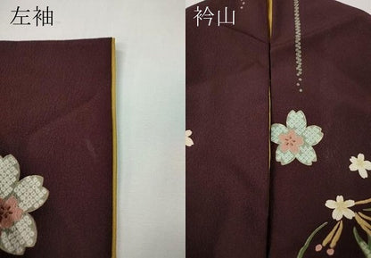 平和屋着物●小紋　舞桜文　洗える着物　CABF3252ut