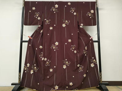 平和屋着物●小紋　舞桜文　洗える着物　CABF3252ut