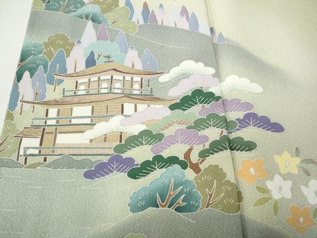 平和屋着物●訪問着　友禅　作家物　風景草花文　暈し染め　正絹　逸品　CABF3254ut
