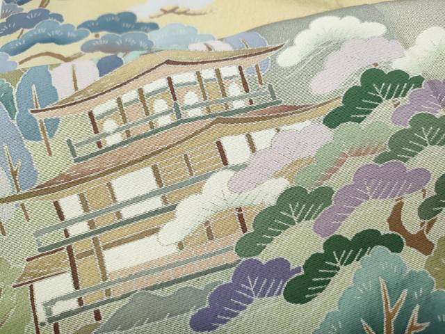 平和屋着物●訪問着　友禅　作家物　風景草花文　暈し染め　正絹　逸品　CABF3254ut