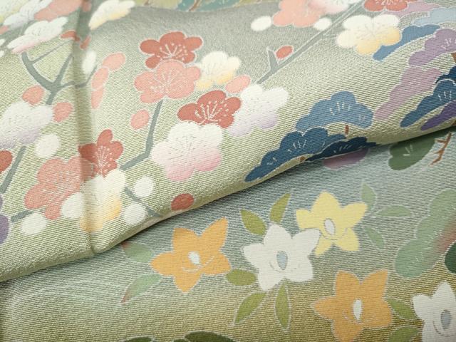 平和屋着物●訪問着　友禅　作家物　風景草花文　暈し染め　正絹　逸品　CABF3254ut