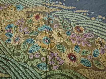 平和屋着物●訪問着　辻が花　絞り　刺繍　暈し染め　銀通し地　正絹　逸品　CABF3255ut