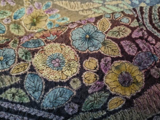 平和屋着物●訪問着　辻が花　絞り　刺繍　暈し染め　銀通し地　正絹　逸品　CABF3255ut