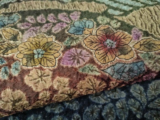 平和屋着物●訪問着　辻が花　絞り　刺繍　暈し染め　銀通し地　正絹　逸品　CABF3255ut