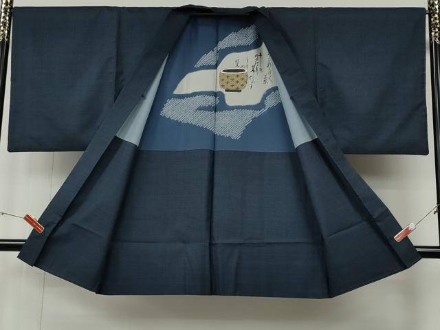 平和屋着物●男性　本場大島紬　アンサンブル　長襦袢セット　100亀甲　総詰め　正絹　逸品　CABF3256ut
