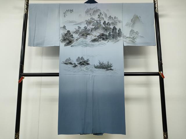 平和屋着物●男性　本場大島紬　アンサンブル　長襦袢セット　100亀甲　総詰め　正絹　逸品　CABF3256ut