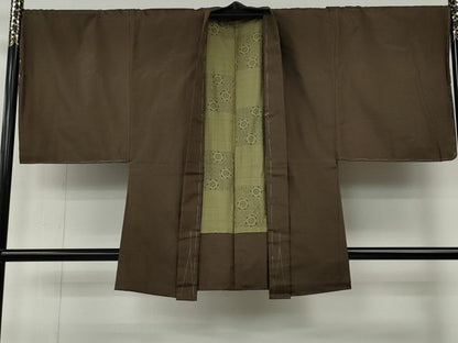平和屋着物●男性　お召　アンサンブル　長襦袢セット　100亀甲　洗える着物　CABF3260ut