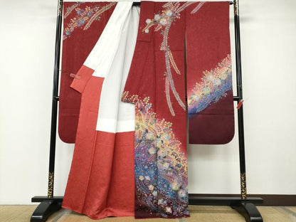 平和屋着物●豪華振袖　辻が花　絞り　暈し染め　金彩　正絹　逸品　CABF3262ut