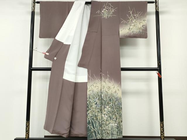 平和屋着物●十日町友禅作家　林静穂　訪問着　休み鳥草花文　暈し染め　正絹　逸品　未使用　CABF3264ut