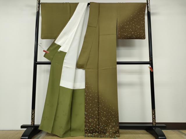 平和屋着物●染色作家　斉藤三才　訪問着　箔散らし　暈し染め　正絹　逸品　CABF3266ut