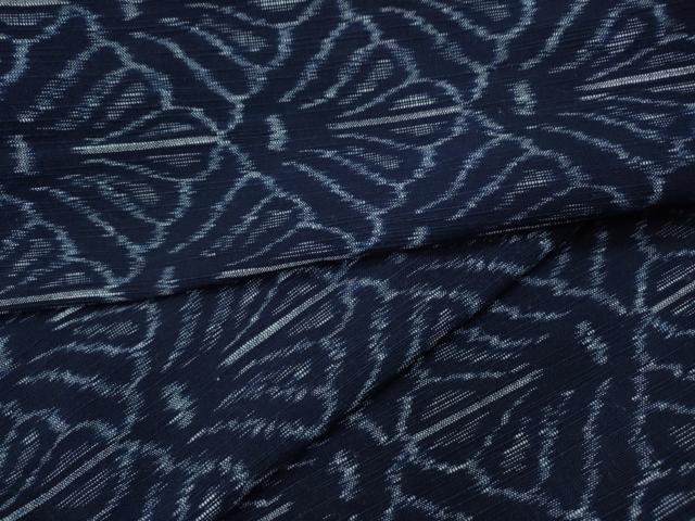 平和屋着物●久留米絣　単衣　吉祥菱花文　綿　逸品　CABF3271ut