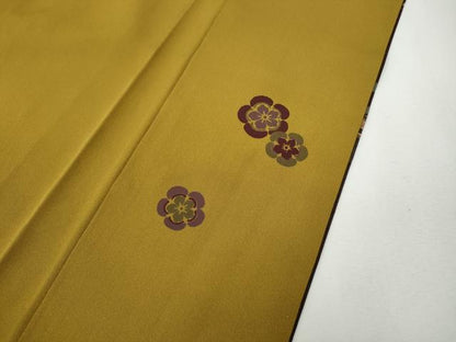 平和屋着物●訪問着　刺繍　飛鶴舞蝶草花文　金彩　正絹　逸品　CABF3275ut